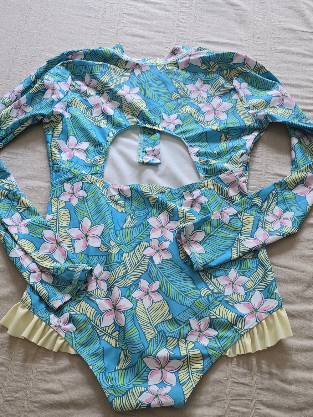 Danna Belle Girl Floral Print Rash Guard Swimsuits (Set of 2) Girls Size 12 - Picture 10 of 17